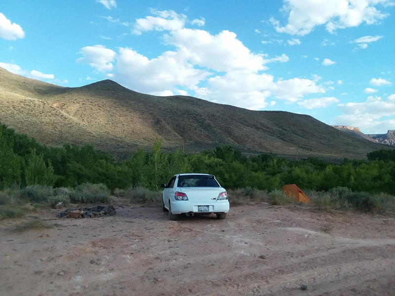 My trip to Zion began with a 4 hour drive south from my hotel. I had originally planned to go to Arches, Canyonlands, and Monument Valley first but work plans brought me home early. This campground though was free and not to difficult to find a site with nobody around.